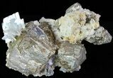 Blue Barite, Quartz and Pyrite Association - Morocco #64379-2